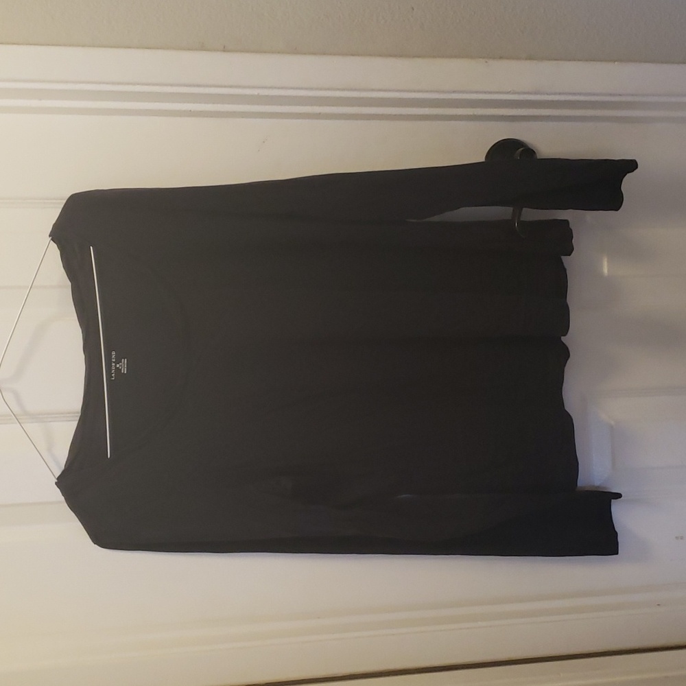 Lands End Black Twist Neck Longsleeve Tee M